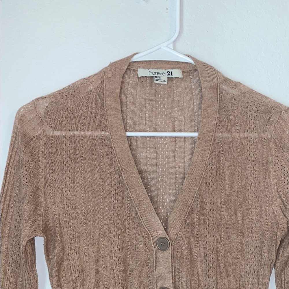 Forever 21 Tan Knit Cardigan Sweater - Picture 4 of 6